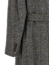 Brunello Cucinelli Check Tweed Coat Gray