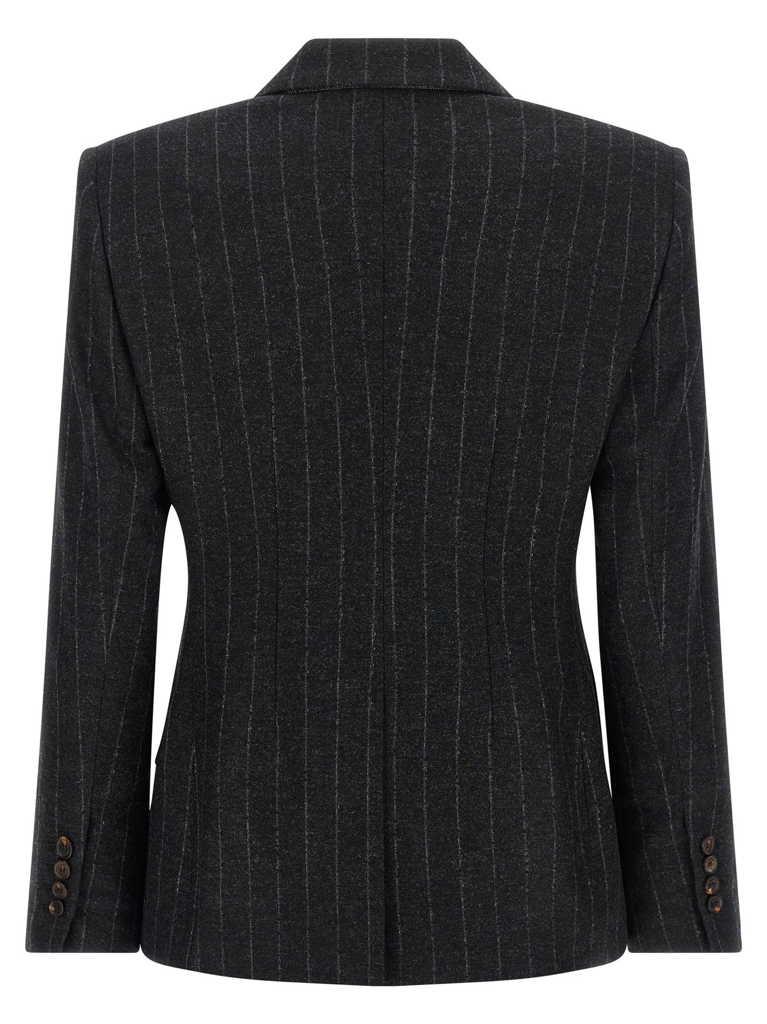 Brunello Cucinelli Pinstripe Blazer Gray