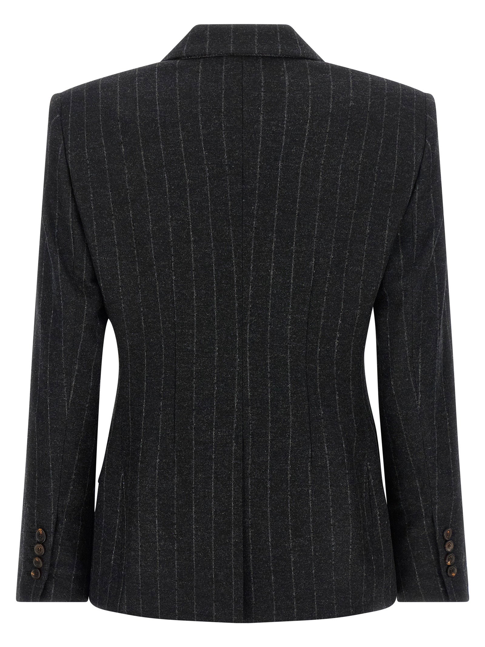 Brunello Cucinelli Pinstripe Blazer Gray