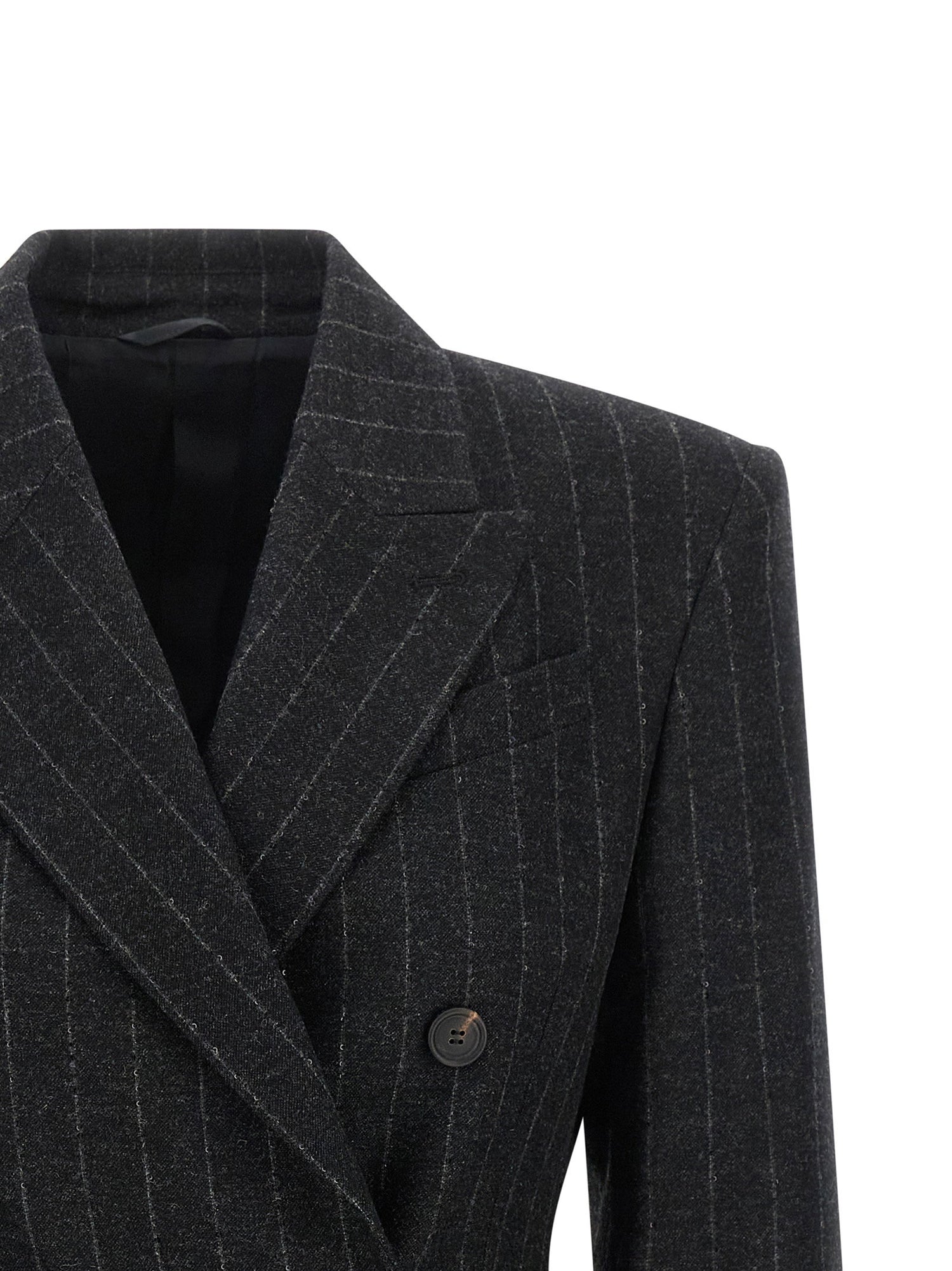 Brunello Cucinelli Pinstripe Blazer Gray