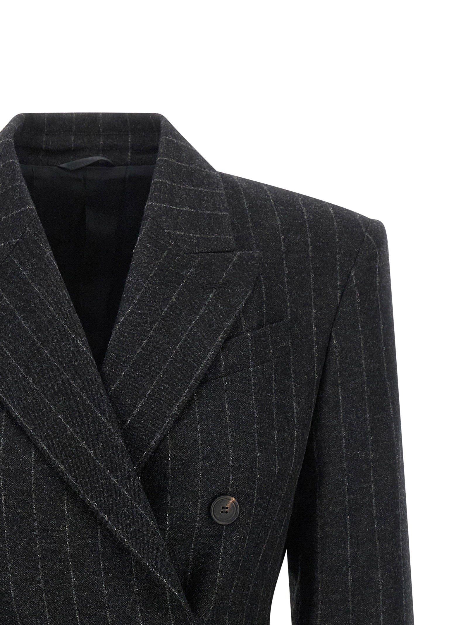 Brunello Cucinelli Pinstripe Blazer Gray