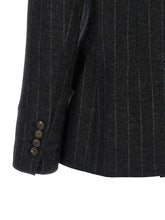 Brunello Cucinelli Pinstripe Blazer Gray