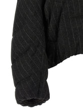 Brunello Cucinelli Micro Sequin Pinstriped Crop Down Jacket Gray