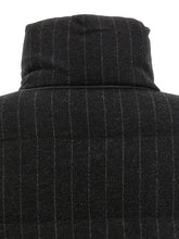 Brunello Cucinelli Micro Sequin Pinstriped Crop Down Jacket Gray