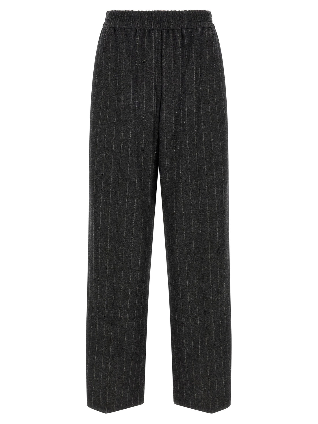 Brunello Cucinelli Micro Sequin Pinstripe Pants Gray