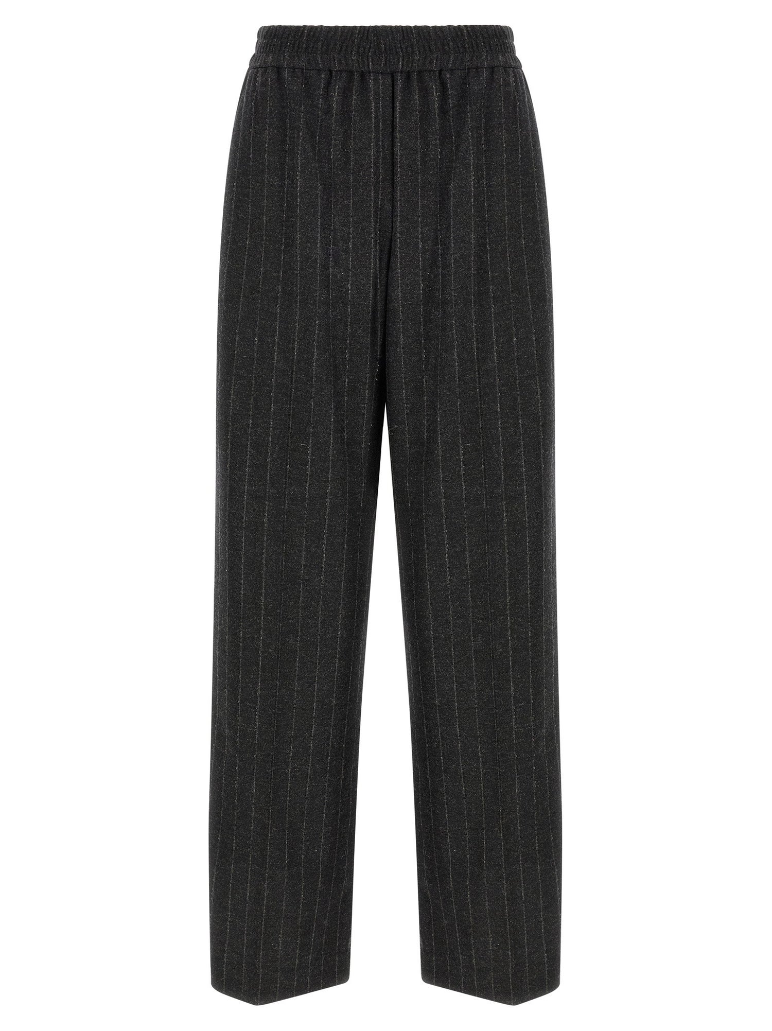 Brunello Cucinelli Micro Sequin Pinstripe Pants Gray