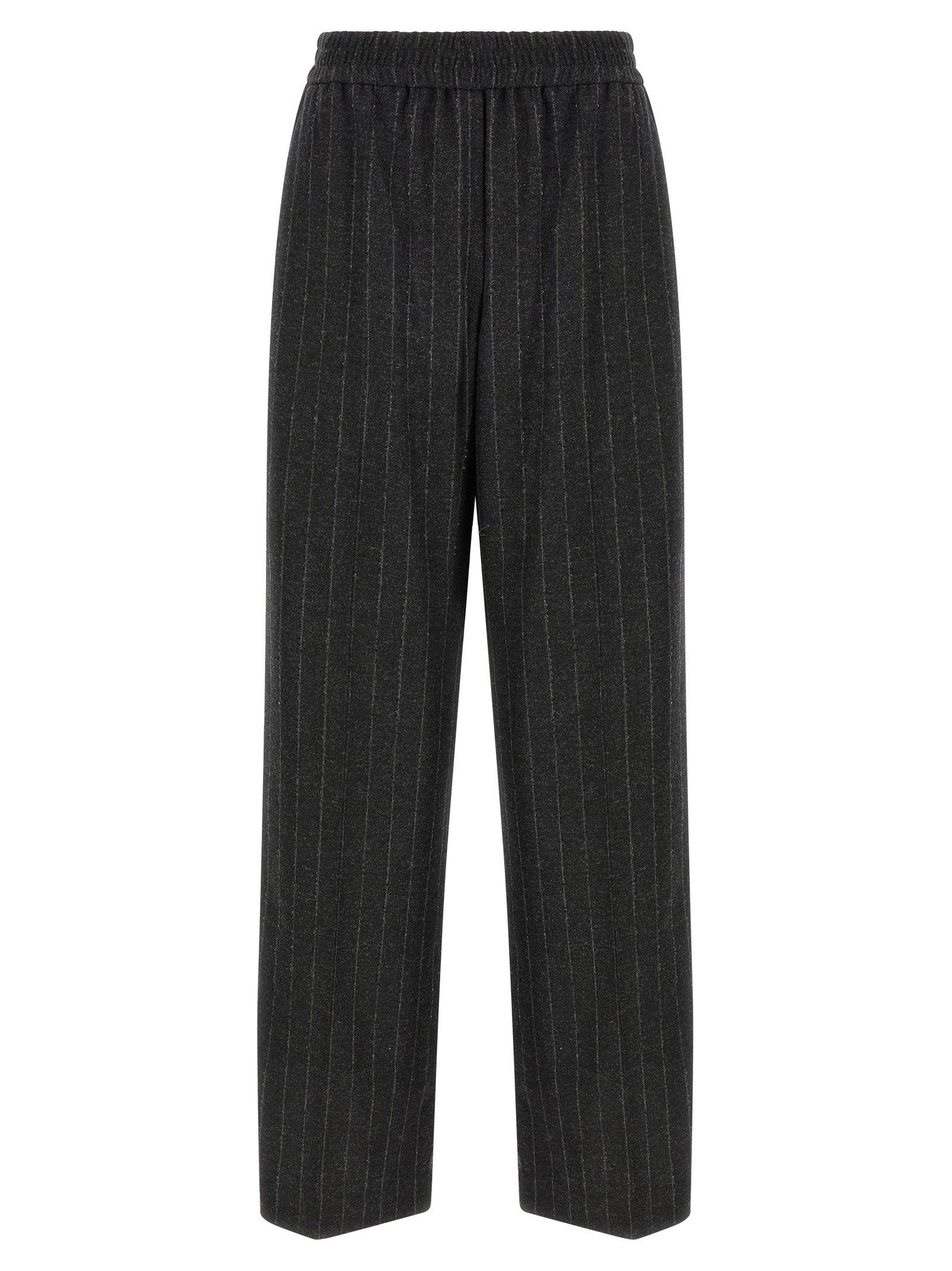 Brunello Cucinelli Micro Sequin Pinstripe Pants Gray
