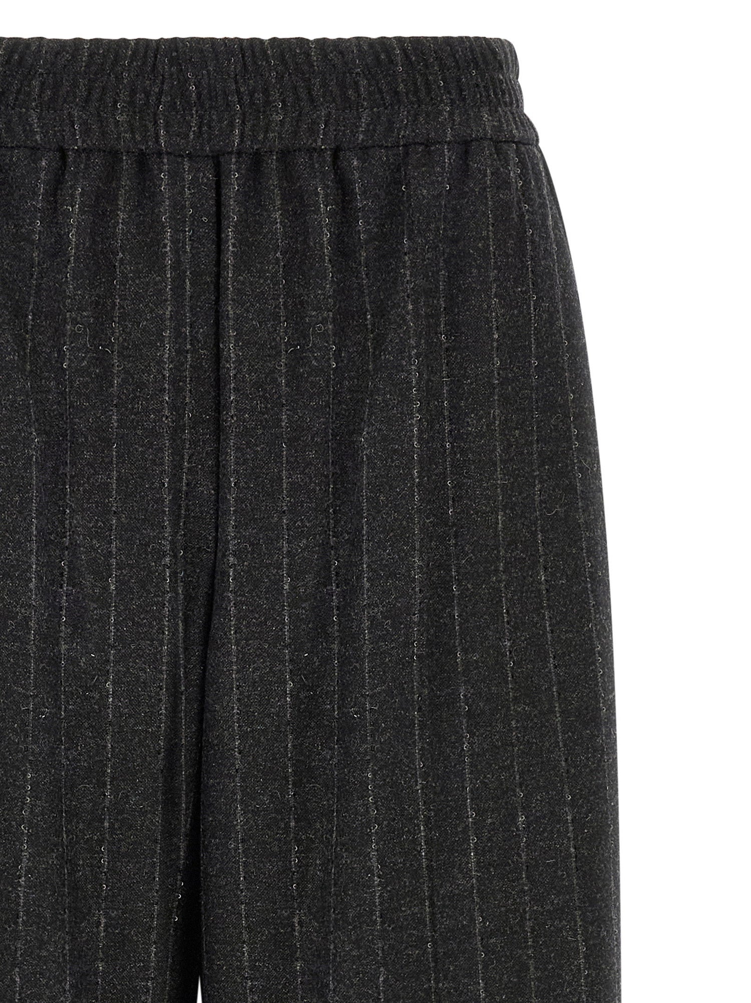 Brunello Cucinelli Micro Sequin Pinstripe Pants Gray