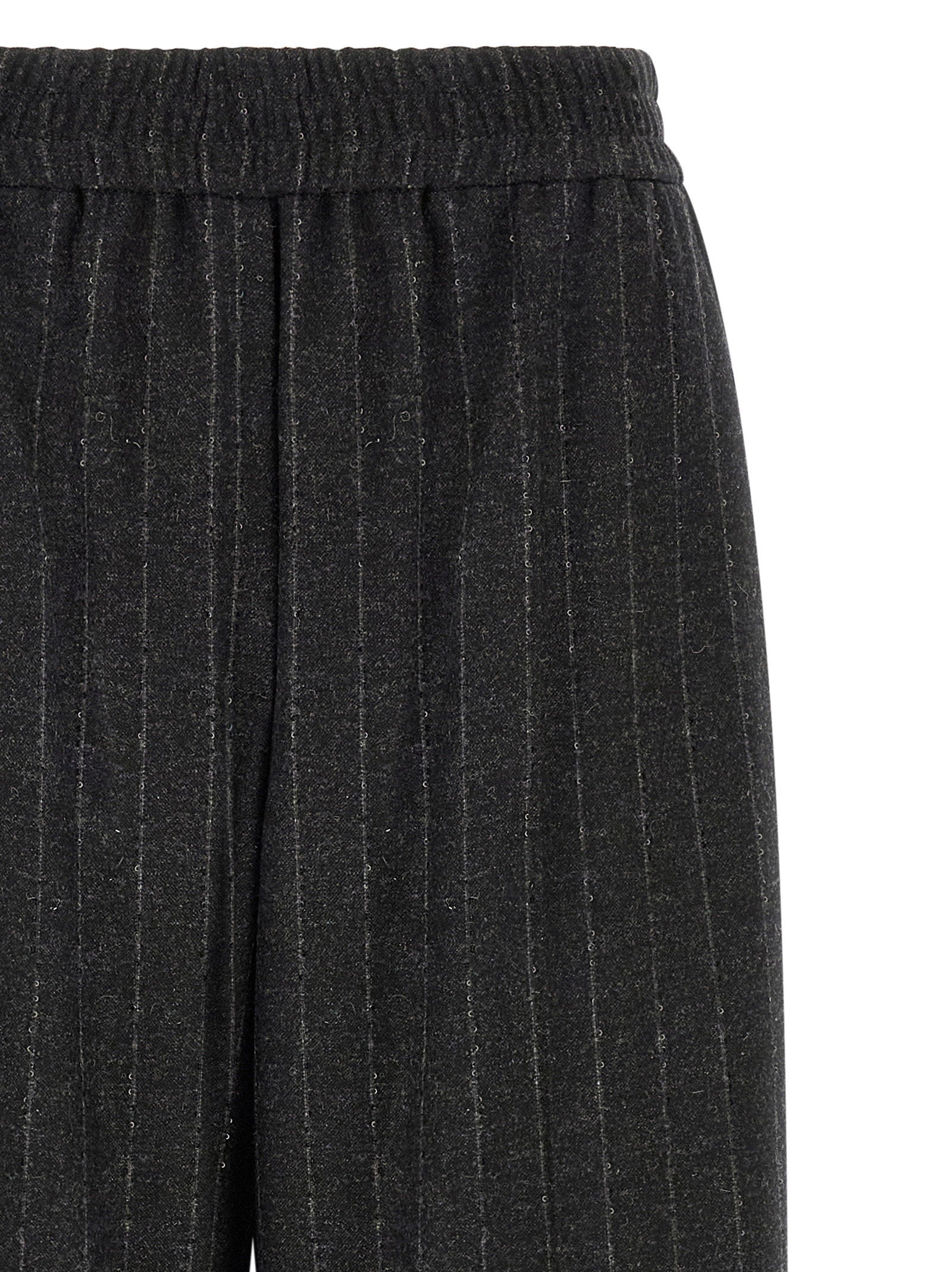 Brunello Cucinelli Micro Sequin Pinstripe Pants Gray