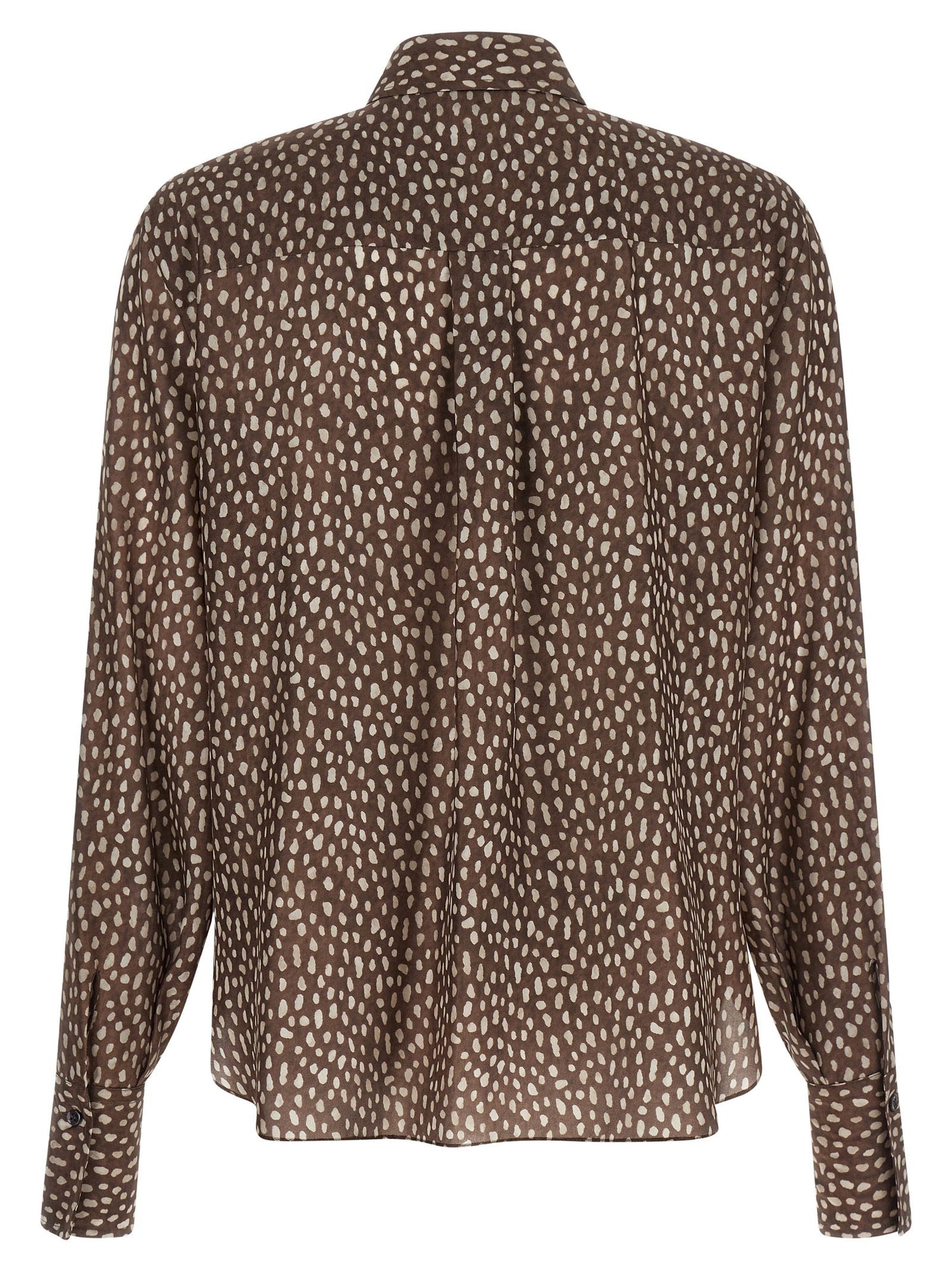 Brunello Cucinelli Lavallière Collar Shirt Brown