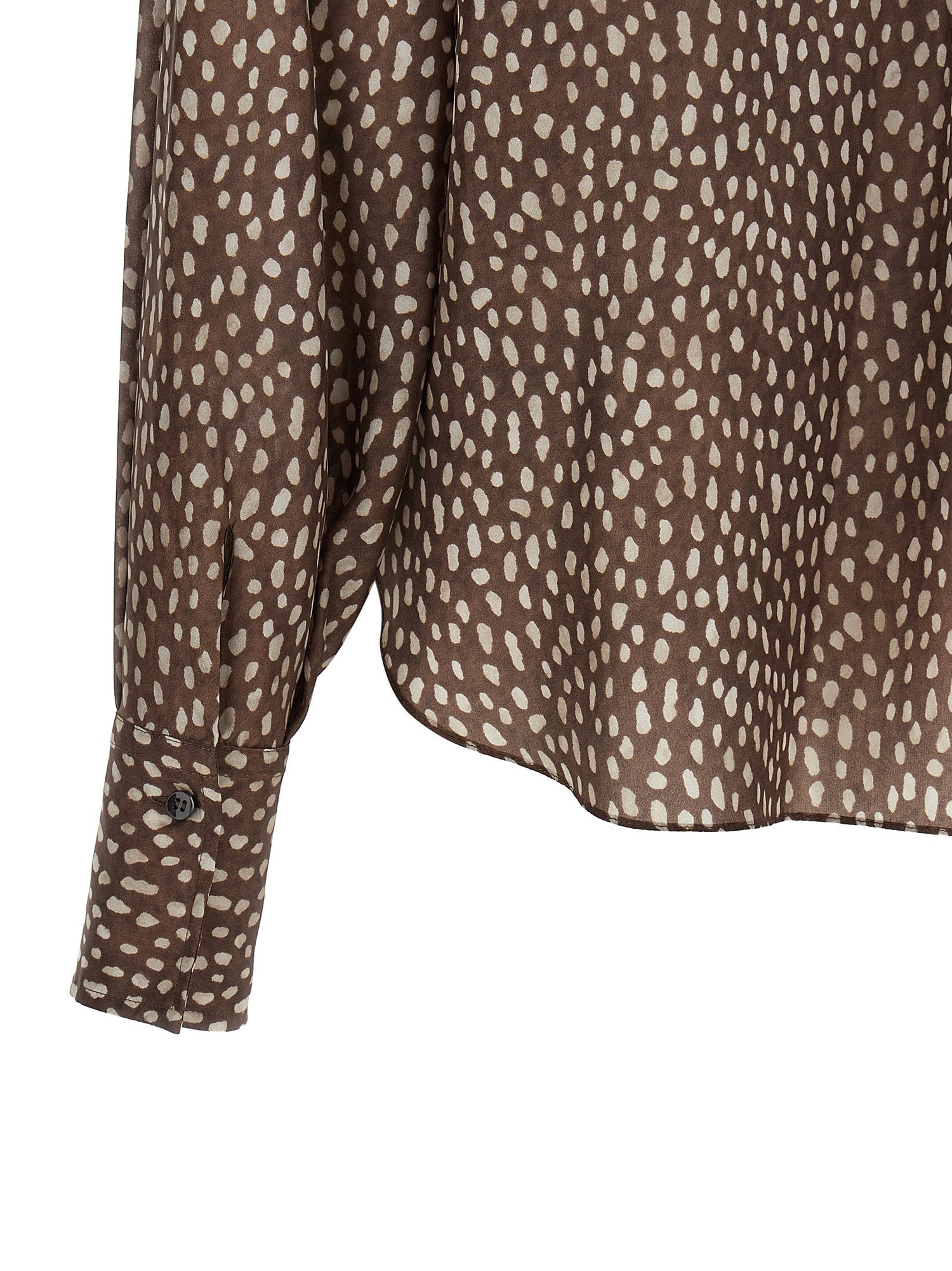 Brunello Cucinelli Lavallière Collar Shirt Brown