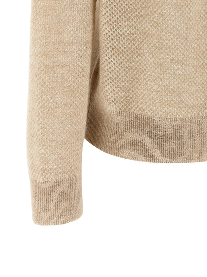 Brunello Cucinelli Waffle Processing Polo Shirt Gold