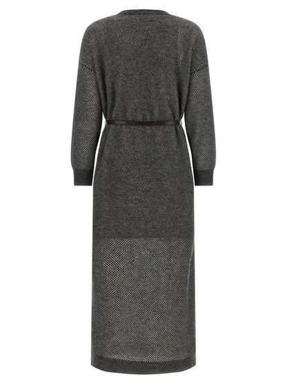 Brunello Cucinelli Sparkling Dress Gray