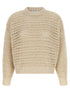 Brunello Cucinelli Dazzling Braids Sweater Beige