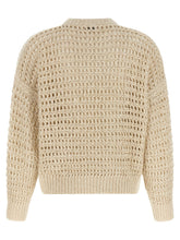 Brunello Cucinelli Dazzling Braids Sweater Beige