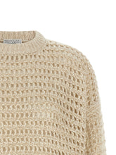 Brunello Cucinelli Dazzling Braids Sweater Beige