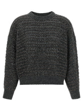 Brunello Cucinelli Dazzling Braids Sweater Gray