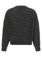 Brunello Cucinelli Dazzling Braids Sweater Gray