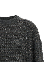 Brunello Cucinelli Dazzling Braids Sweater Gray