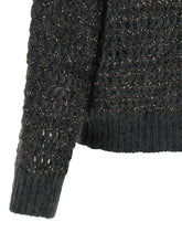 Brunello Cucinelli Dazzling Braids Sweater Gray