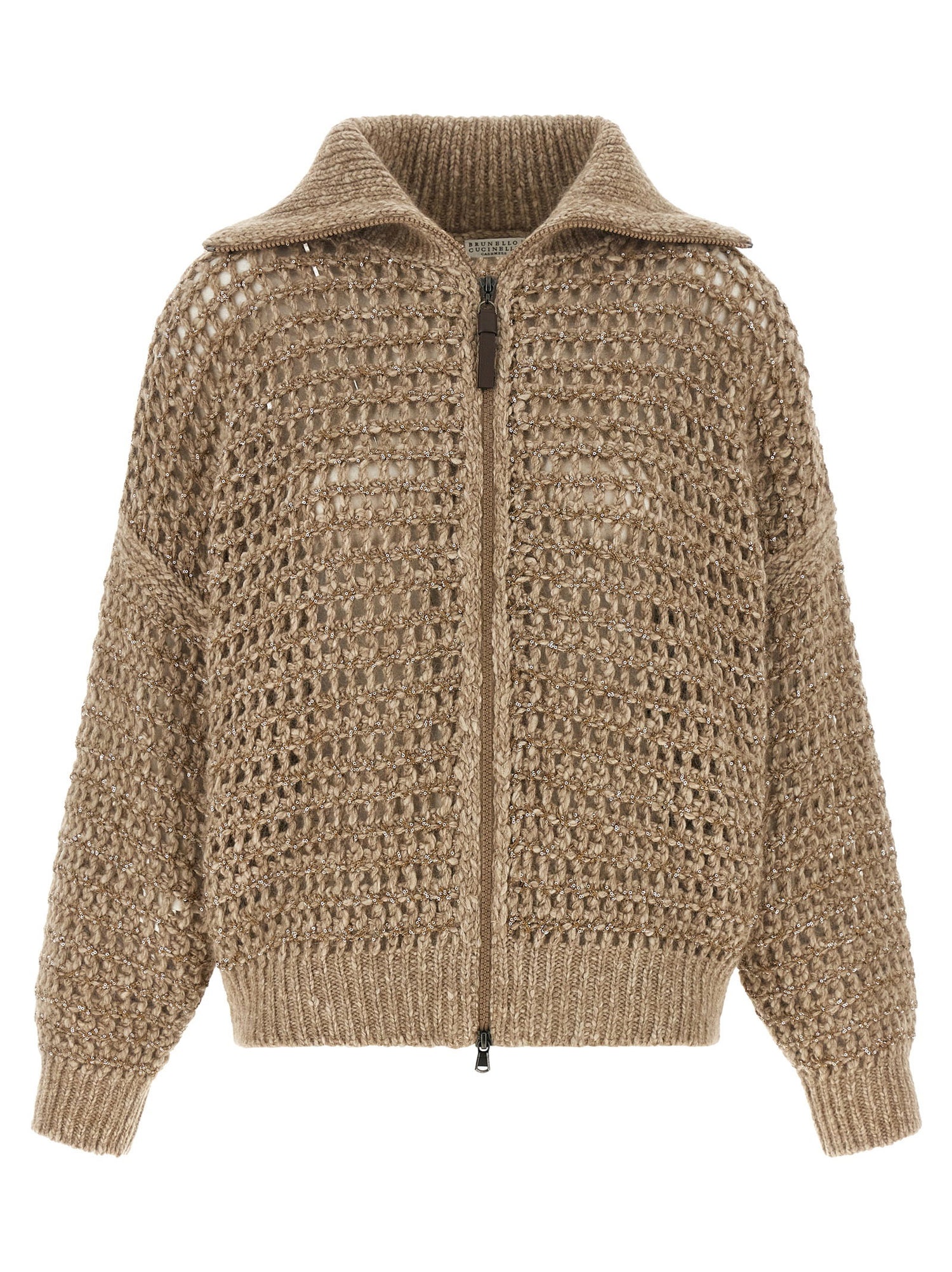 Brunello Cucinelli Dazzling Cardigan Beige