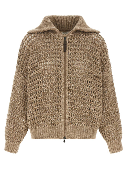 Brunello Cucinelli Dazzling Cardigan Beige