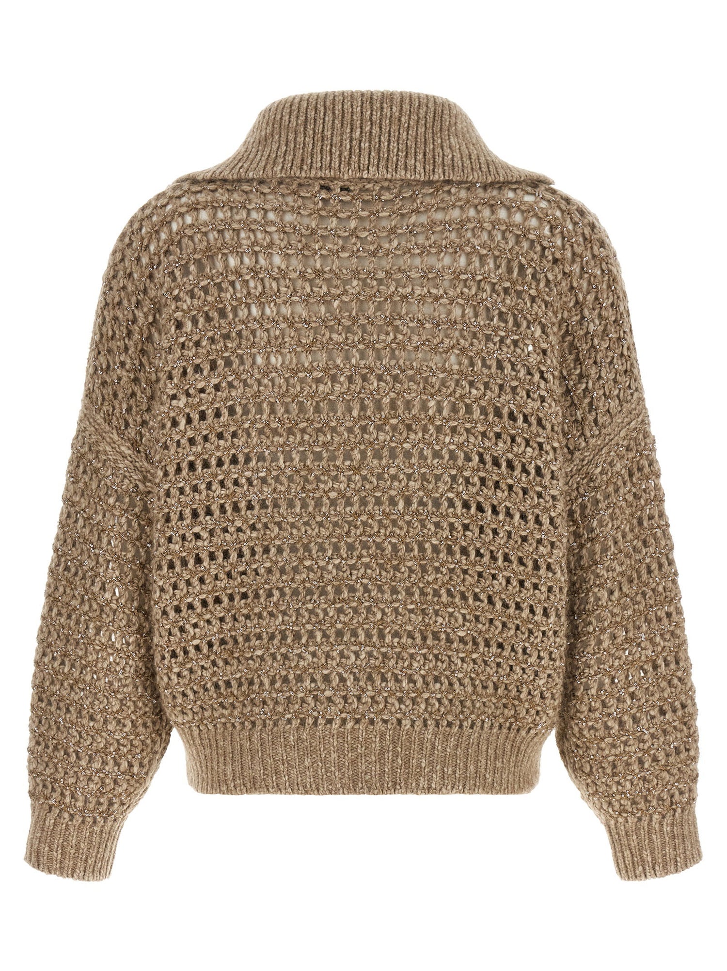 Brunello Cucinelli Dazzling Cardigan Beige