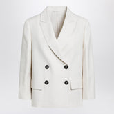 Brunello Cucinelli Ivory Fluid Twill Jacket White