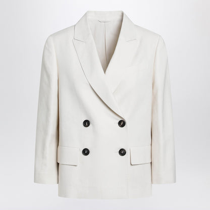 Brunello Cucinelli Ivory Fluid Twill Jacket White