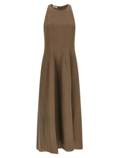Brunello Cucinelli A-line Dress Brown