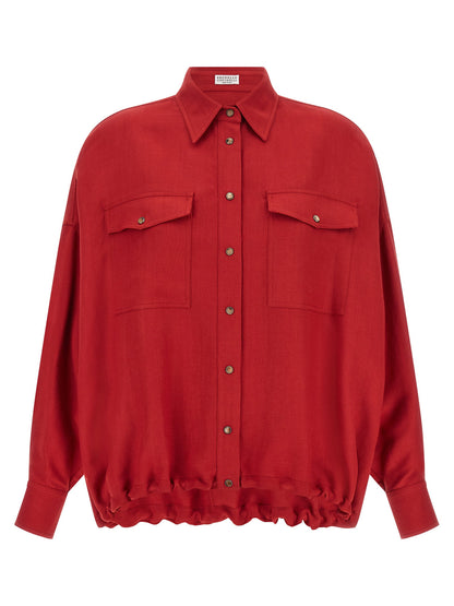 Brunello Cucinelli Twill Shirt Red