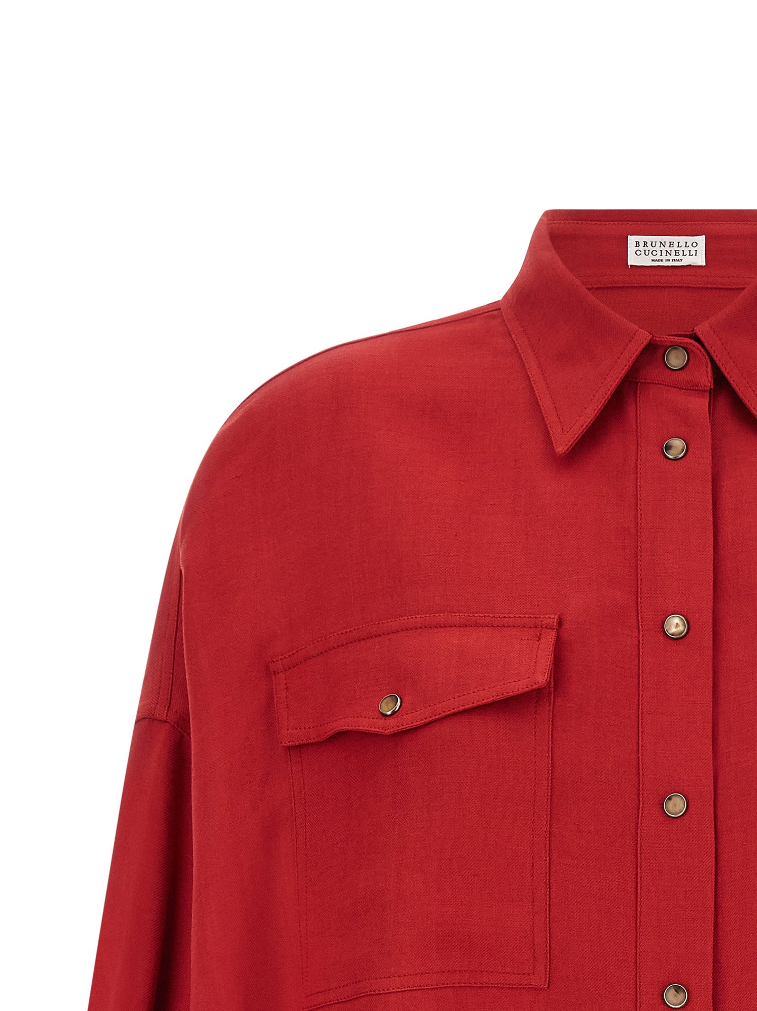 Brunello Cucinelli Twill Shirt Red