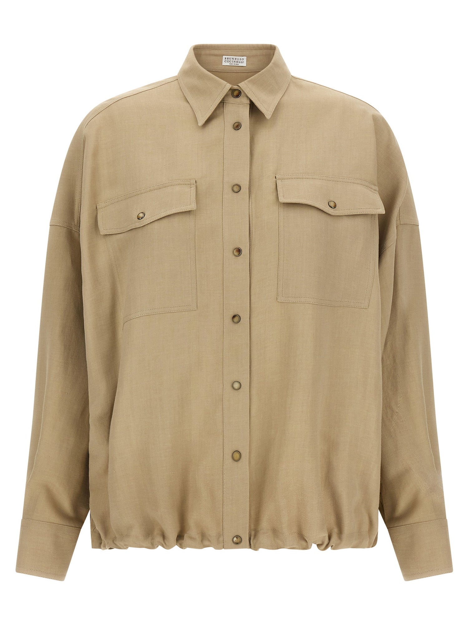 Brunello Cucinelli Fluid Twill Shirt Beige