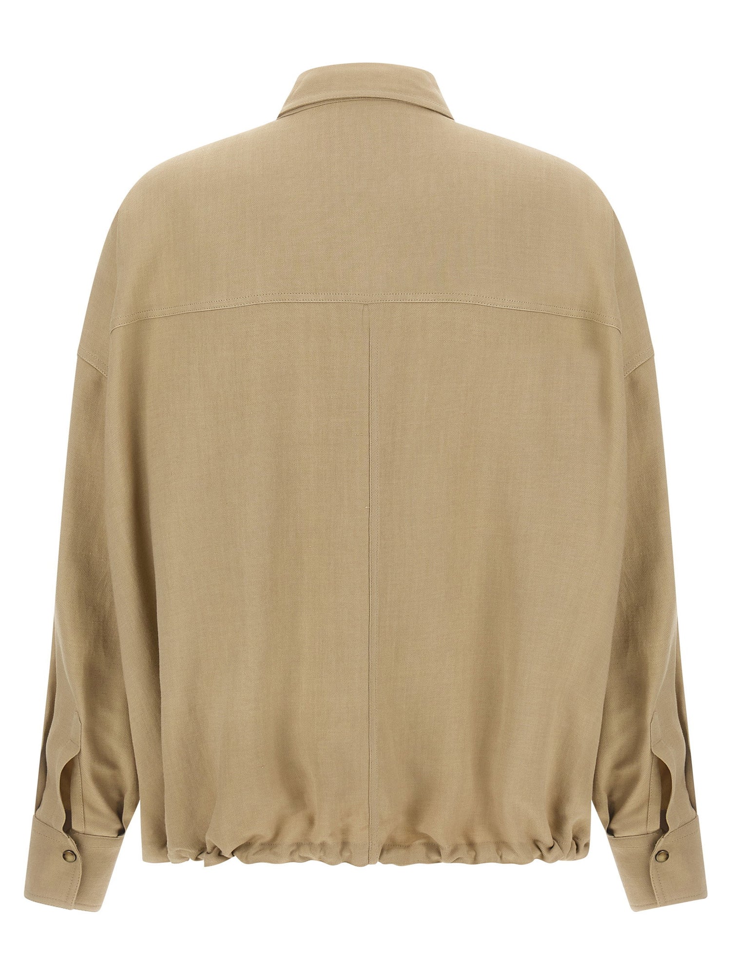Brunello Cucinelli Fluid Twill Shirt Beige