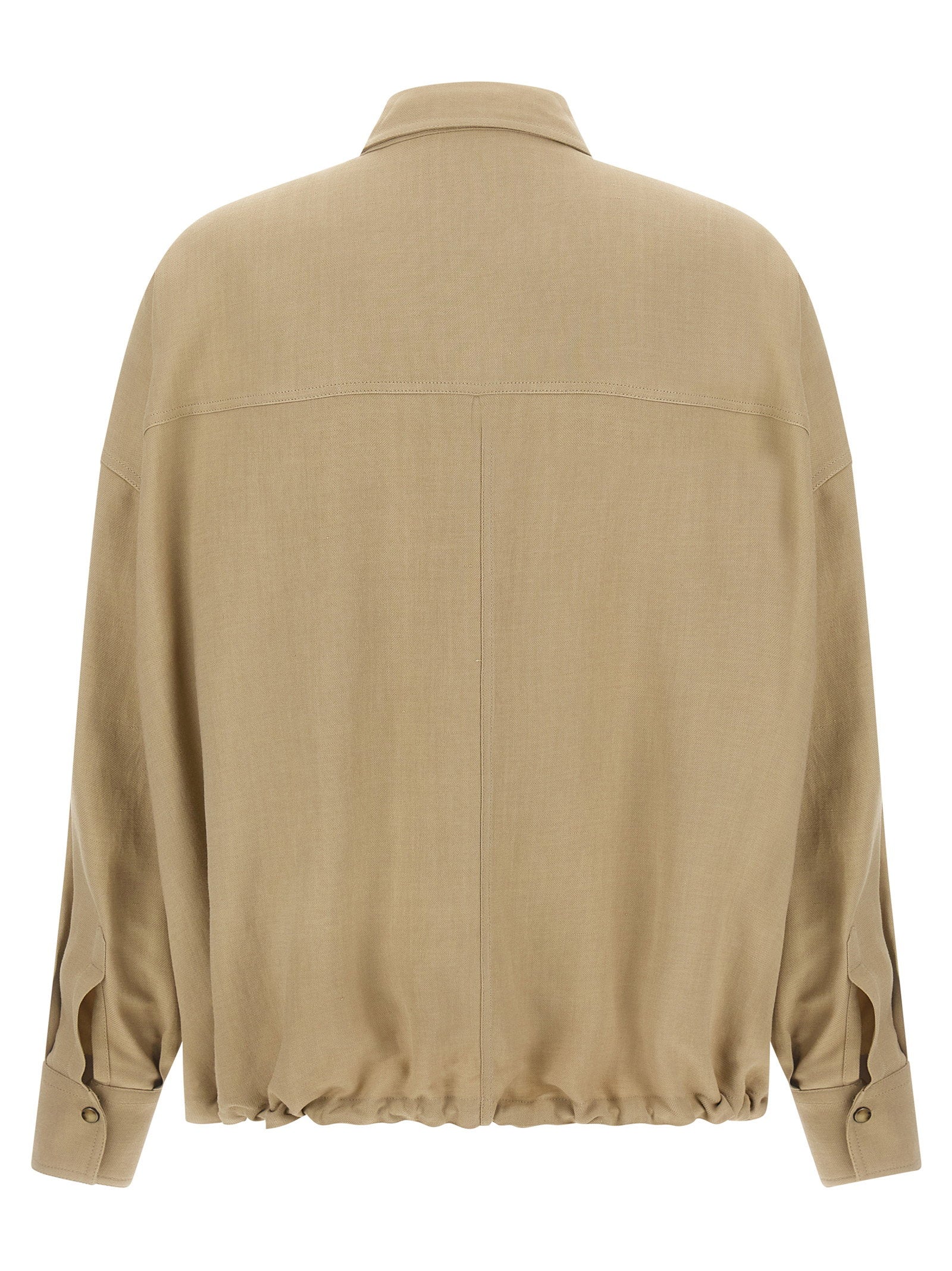Brunello Cucinelli Fluid Twill Shirt Beige