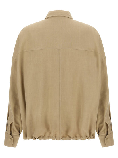 Brunello Cucinelli Fluid Twill Shirt Beige