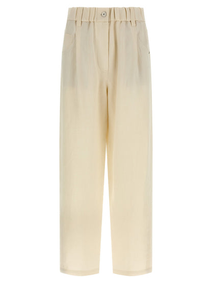 Brunello Cucinelli Linen Trousers White