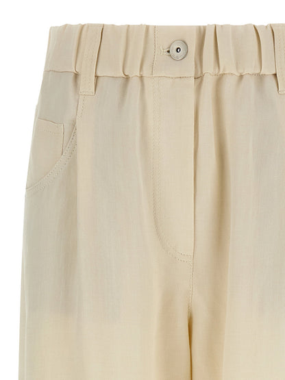 Brunello Cucinelli Linen Trousers White