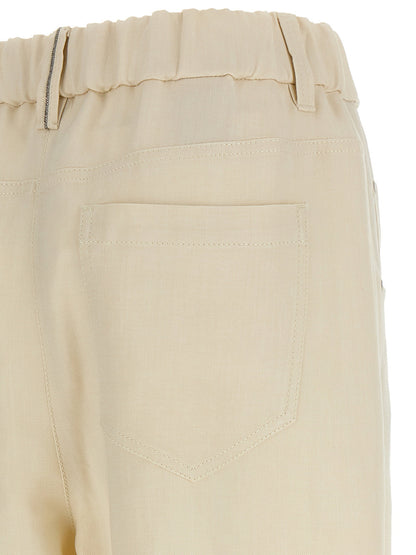 Brunello Cucinelli Linen Trousers White