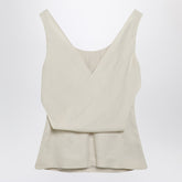 Brunello Cucinelli Fluid Twill Draped Top White