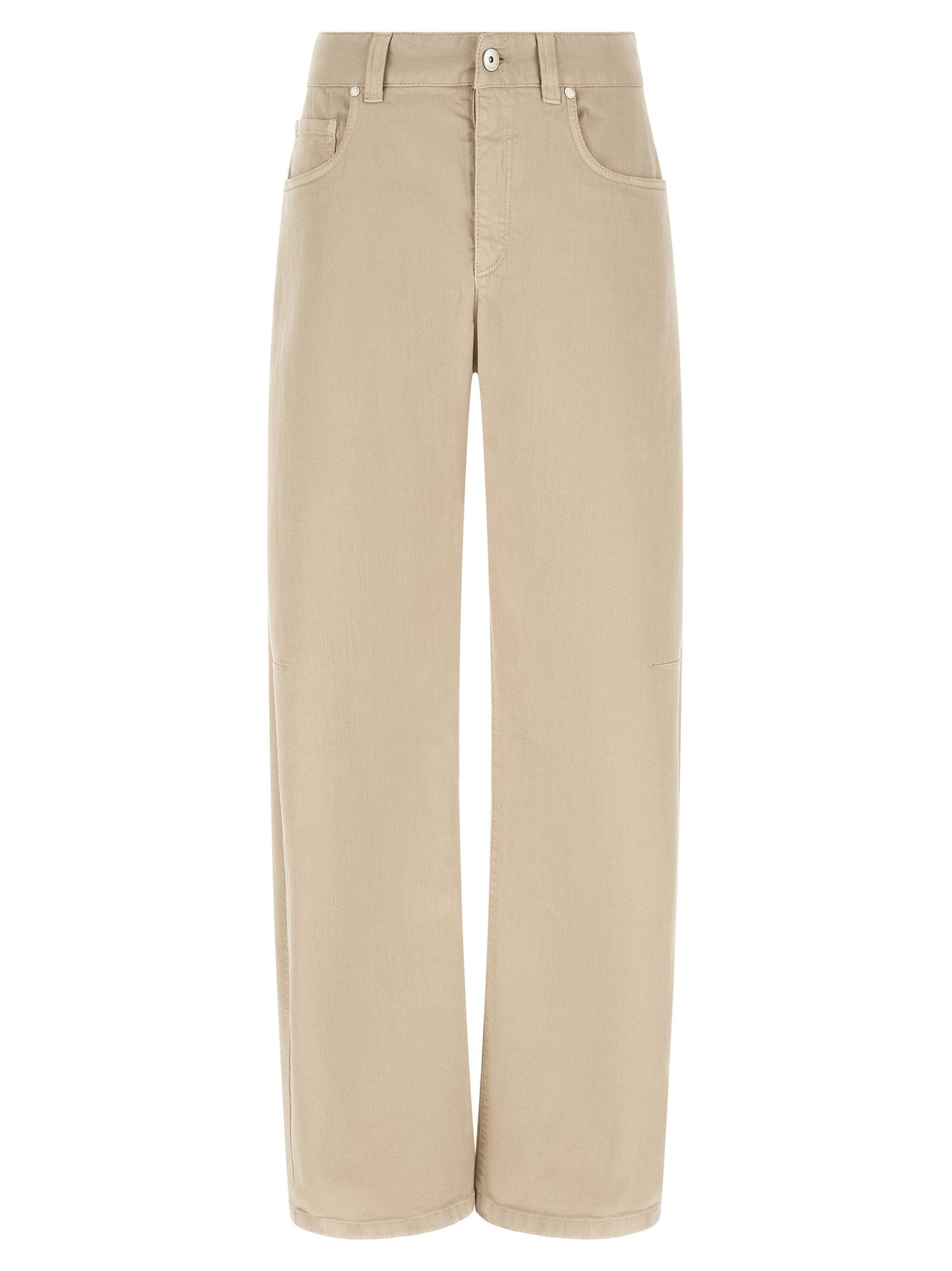 Brunello Cucinelli Garment-dyed Jeans Beige