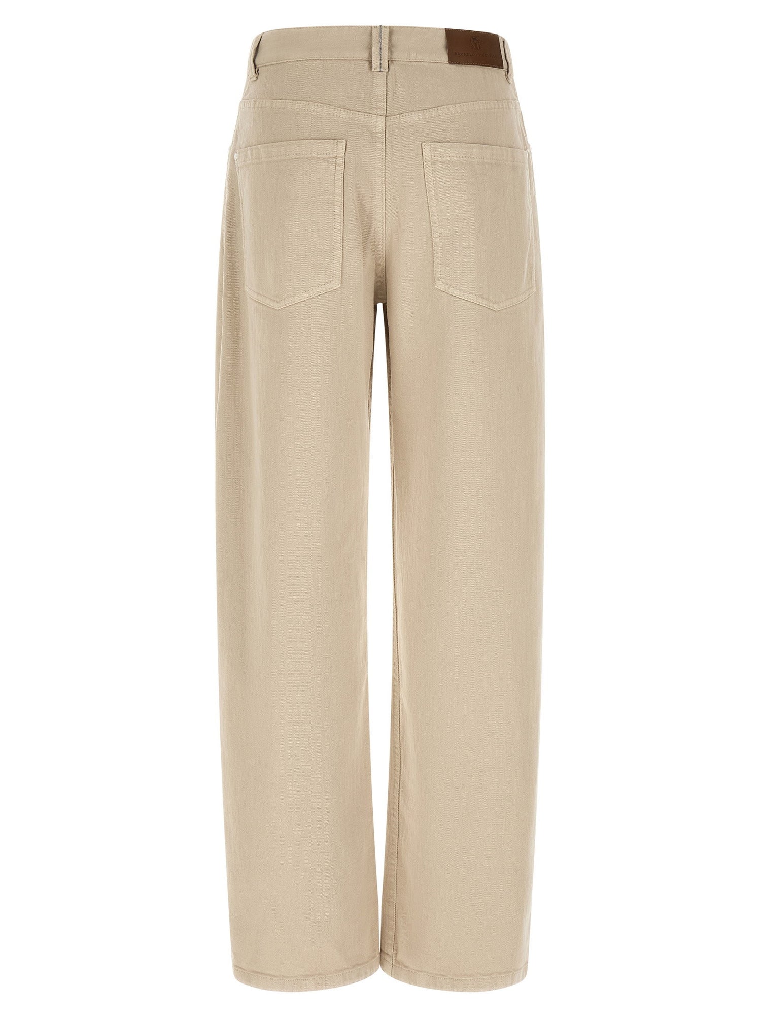 Brunello Cucinelli Garment-dyed Jeans Beige