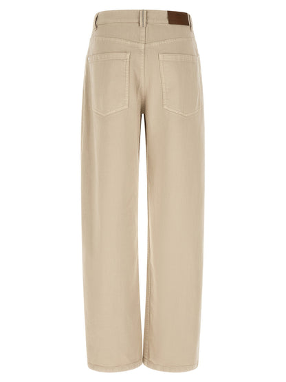 Brunello Cucinelli Garment-dyed Jeans Beige
