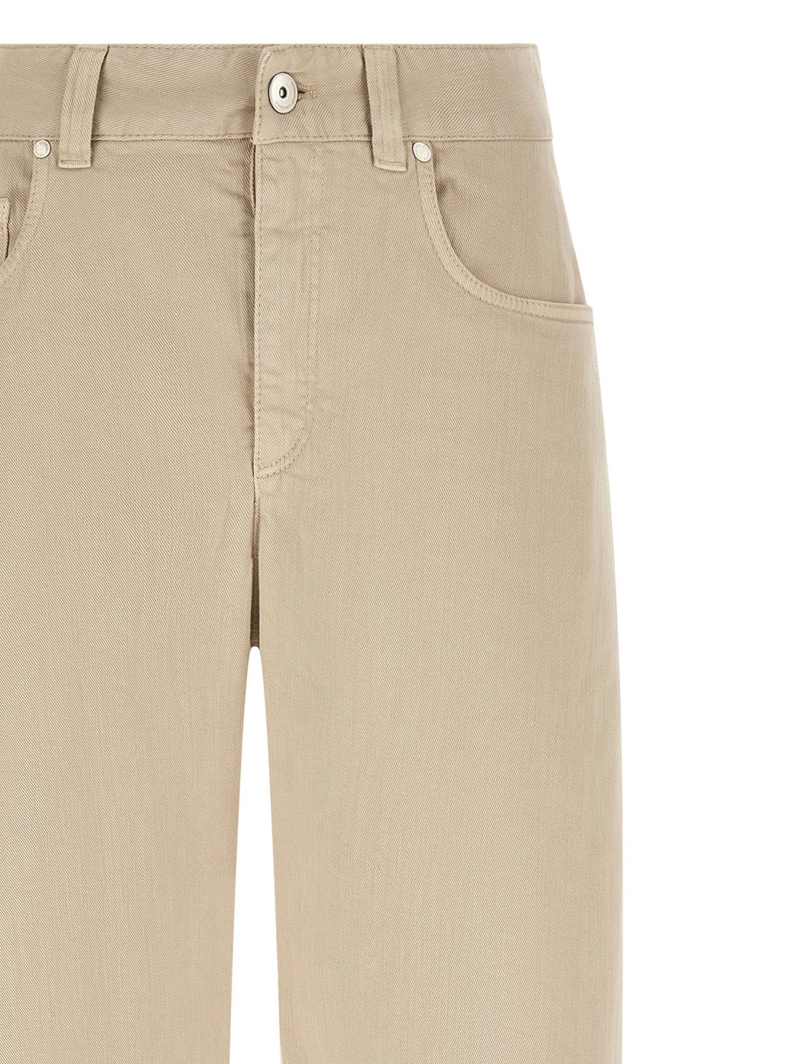 Brunello Cucinelli Garment-dyed Jeans Beige