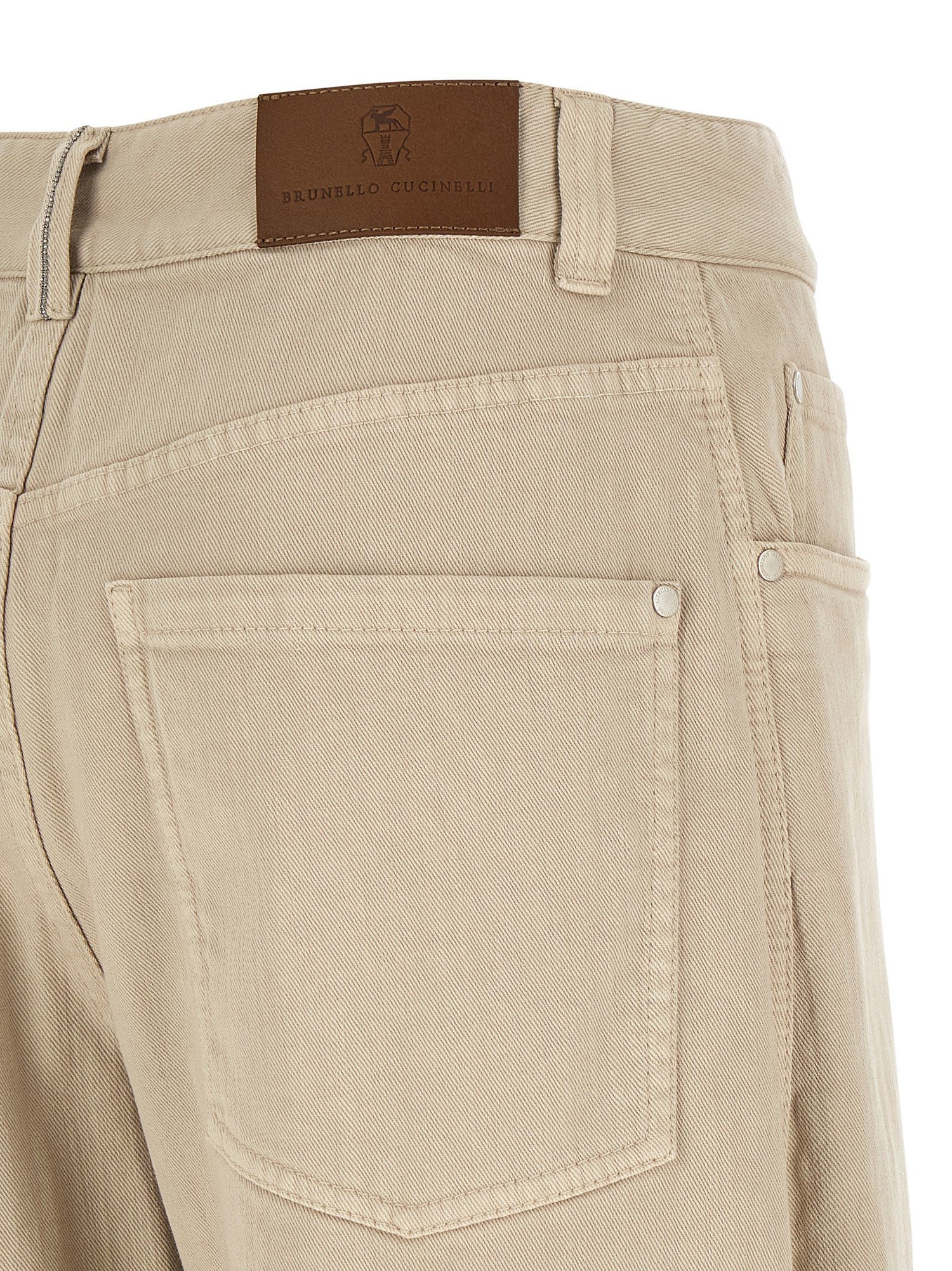 Brunello Cucinelli Garment-dyed Jeans Beige