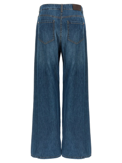 Brunello Cucinelli Wide Leg Jeans Blue