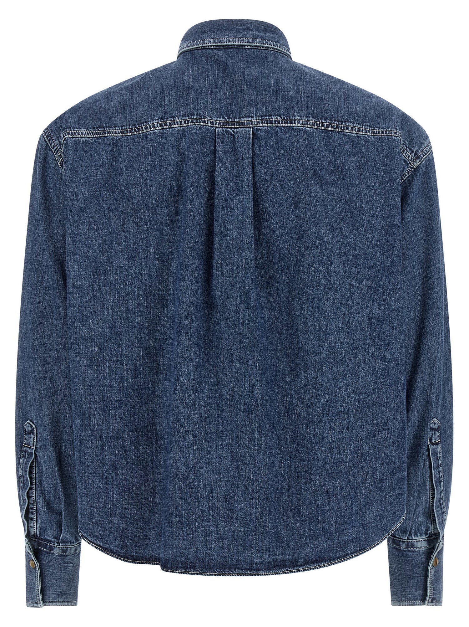 Brunello Cucinelli Shiny Pockets Shirt Blue