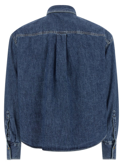 Brunello Cucinelli Shiny Pockets Shirt Blue