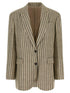 Brunello Cucinelli Striped Blazer Green