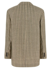 Brunello Cucinelli Striped Blazer Green